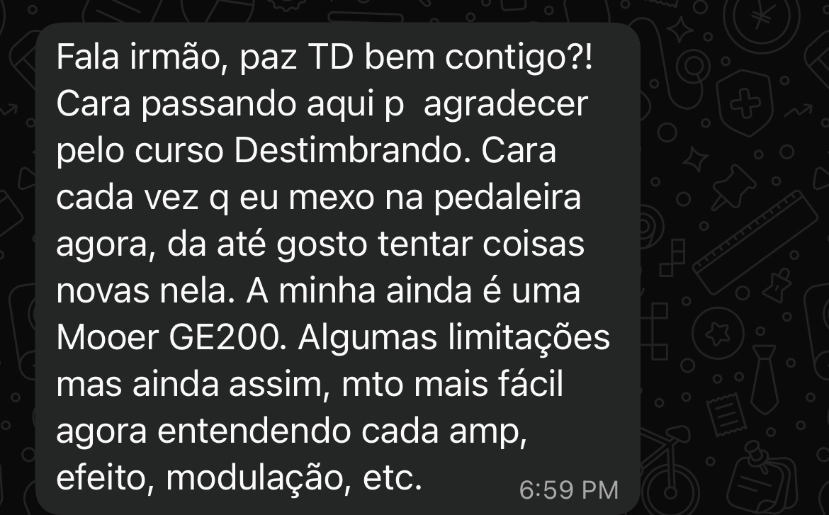 Depoimento sobre gostar de timbrar