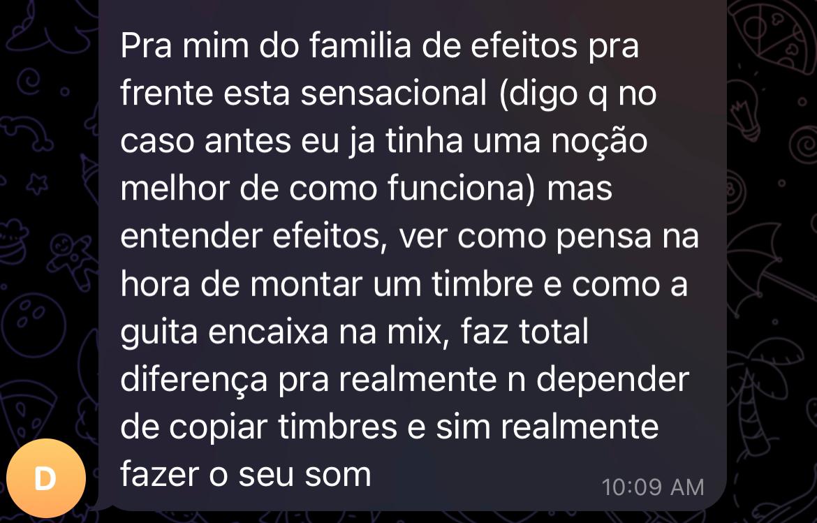Depoimento sobre parar de copiar timbres
