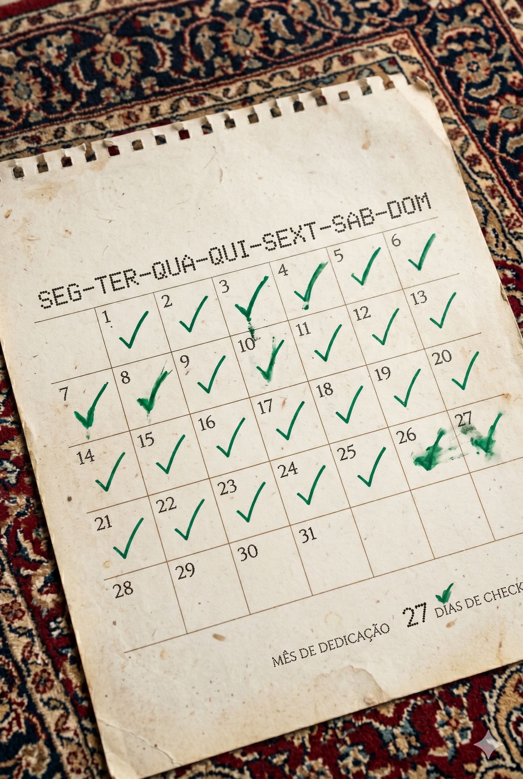 Desafio 27 dias - Calendário de estudos